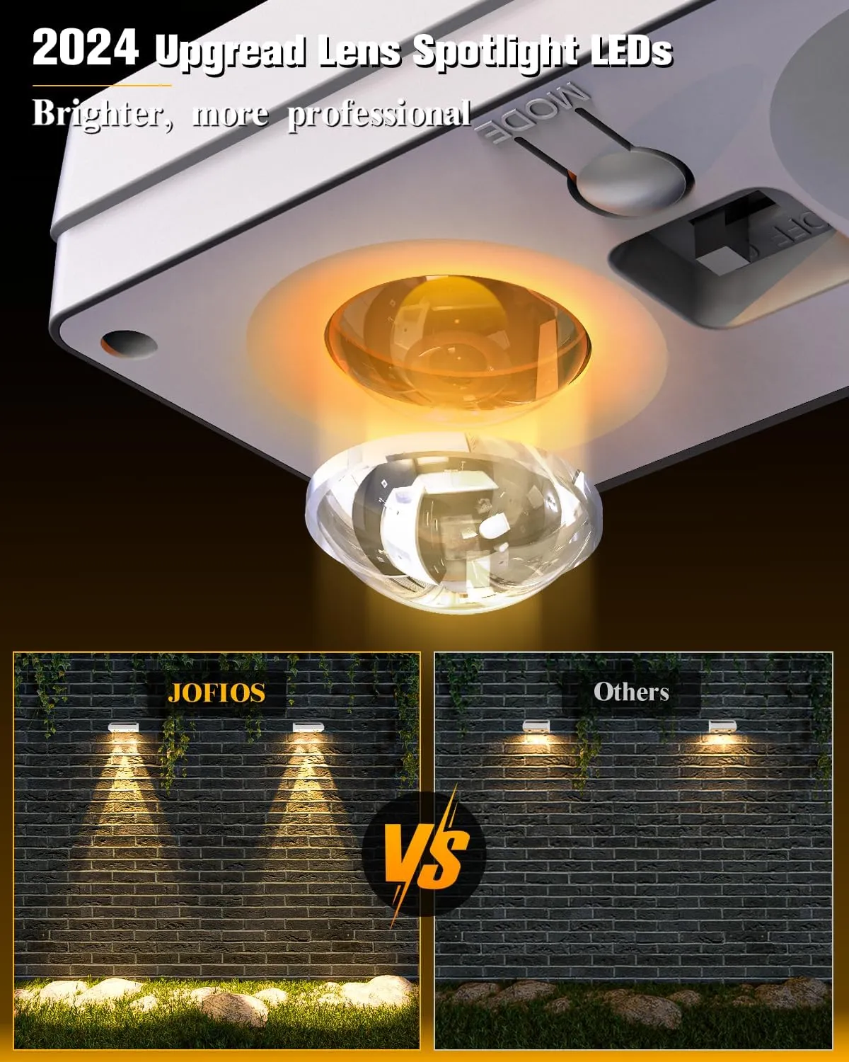 Solar Fence Lights 12 Pack, 50 Lumens Outdoor Fence Solar Lights with 12 Modes RGB Color Glow LED Solar Lights Outdoor Waterproof for Patio, Backyard, Deck, Fence, Railing.（White Shell）