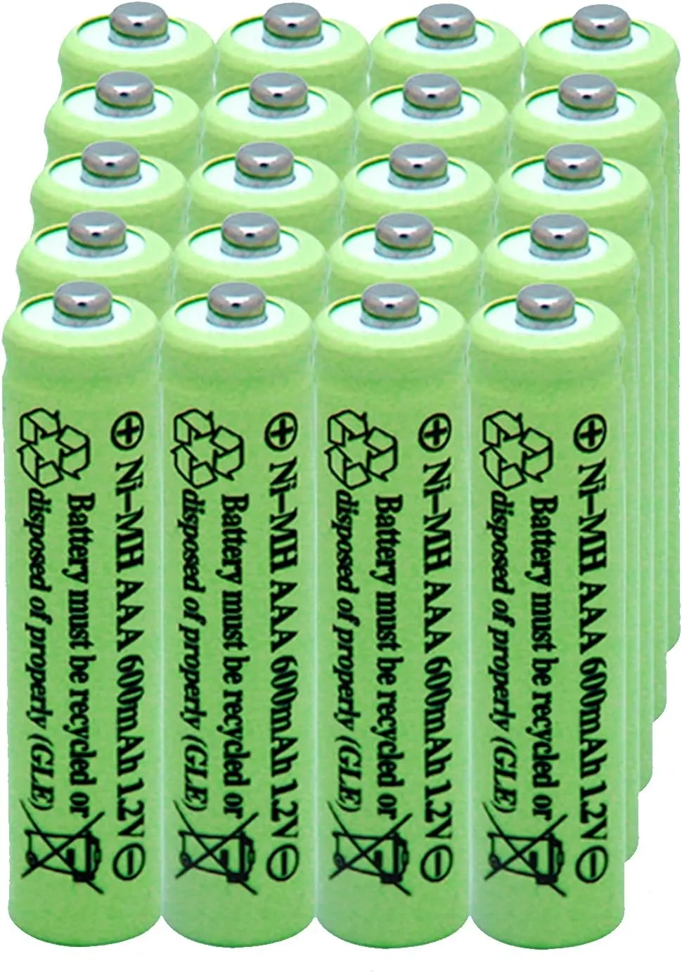 Solar Light Batteries AAA Triple A NiMH 600mAh 1.2V Rechargeable for Garden Solar Lights Remotes Mice(20Pcs)