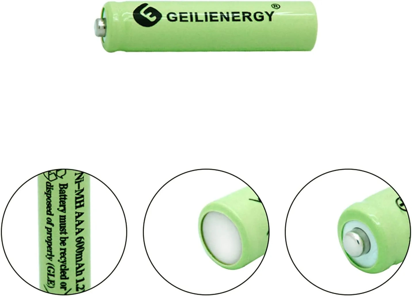 Solar Light Batteries AAA Triple A NiMH 600mAh 1.2V Rechargeable for Garden Solar Lights Remotes Mice(20Pcs)