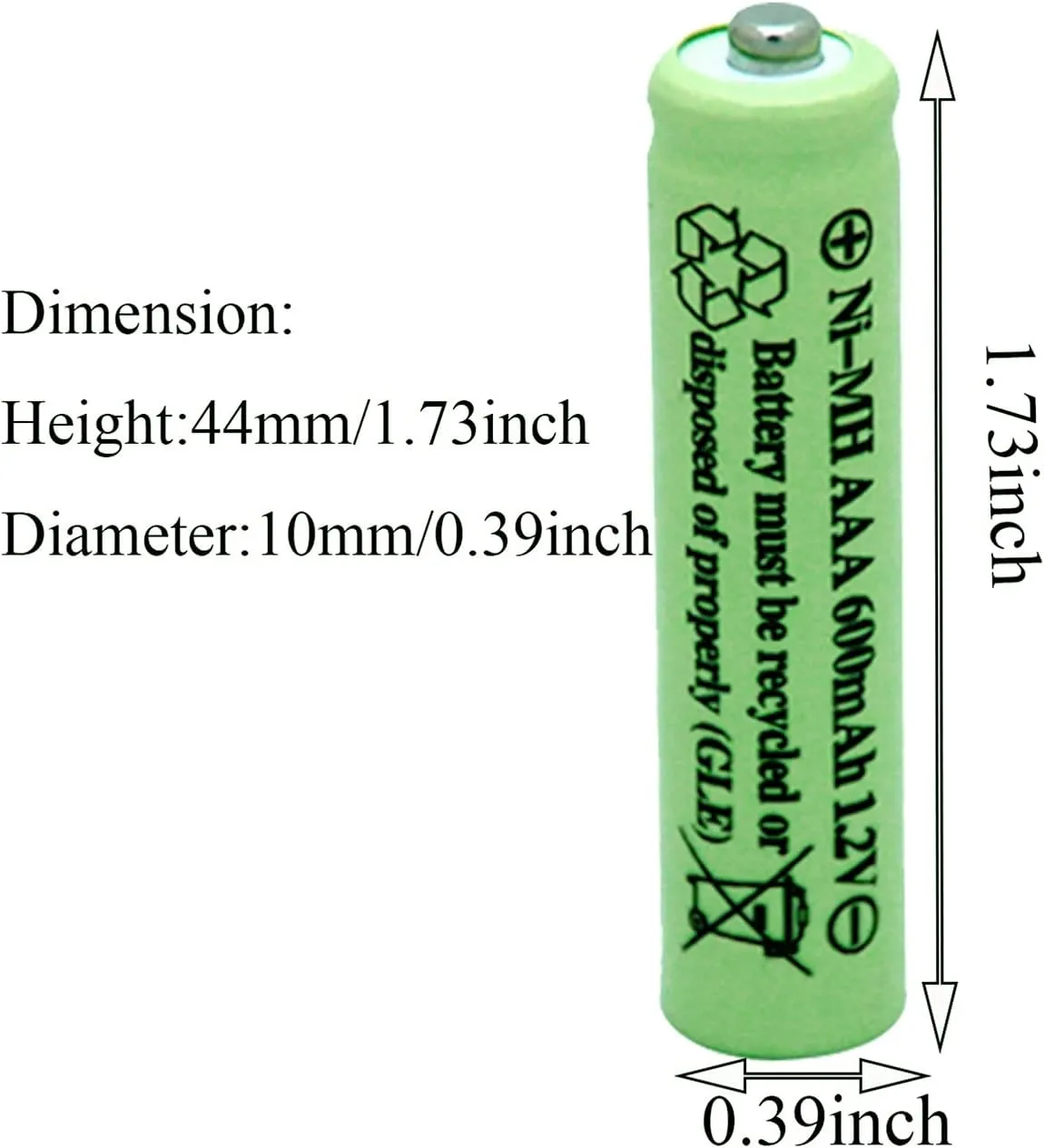 Solar Light Batteries AAA Triple A NiMH 600mAh 1.2V Rechargeable for Garden Solar Lights Remotes Mice(20Pcs)