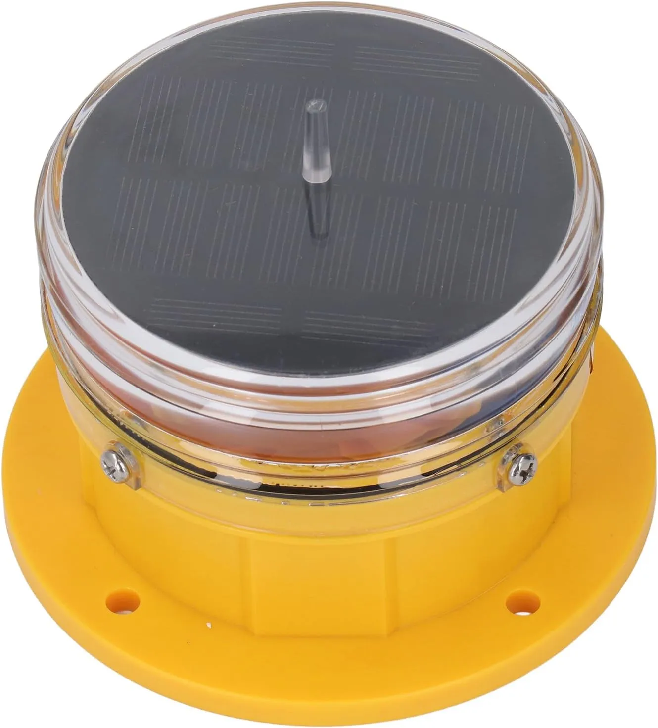 Solar Navigation Warning Light, Yellow 360° LED Buoy Light Ip67 2.5nm Visible Distance Suitable for Marine Waterways Lakes Aquaculture Areas Engineering Vehicles
