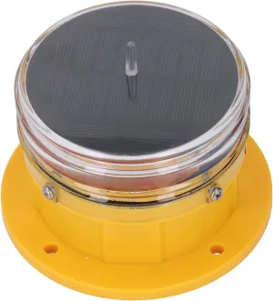 Solar Navigation Warning Light, Yellow 360° LED Buoy Light Ip67 2.5nm Visible Distance Suitable for Marine Waterways Lakes Aquaculture Areas Engineering Vehicles