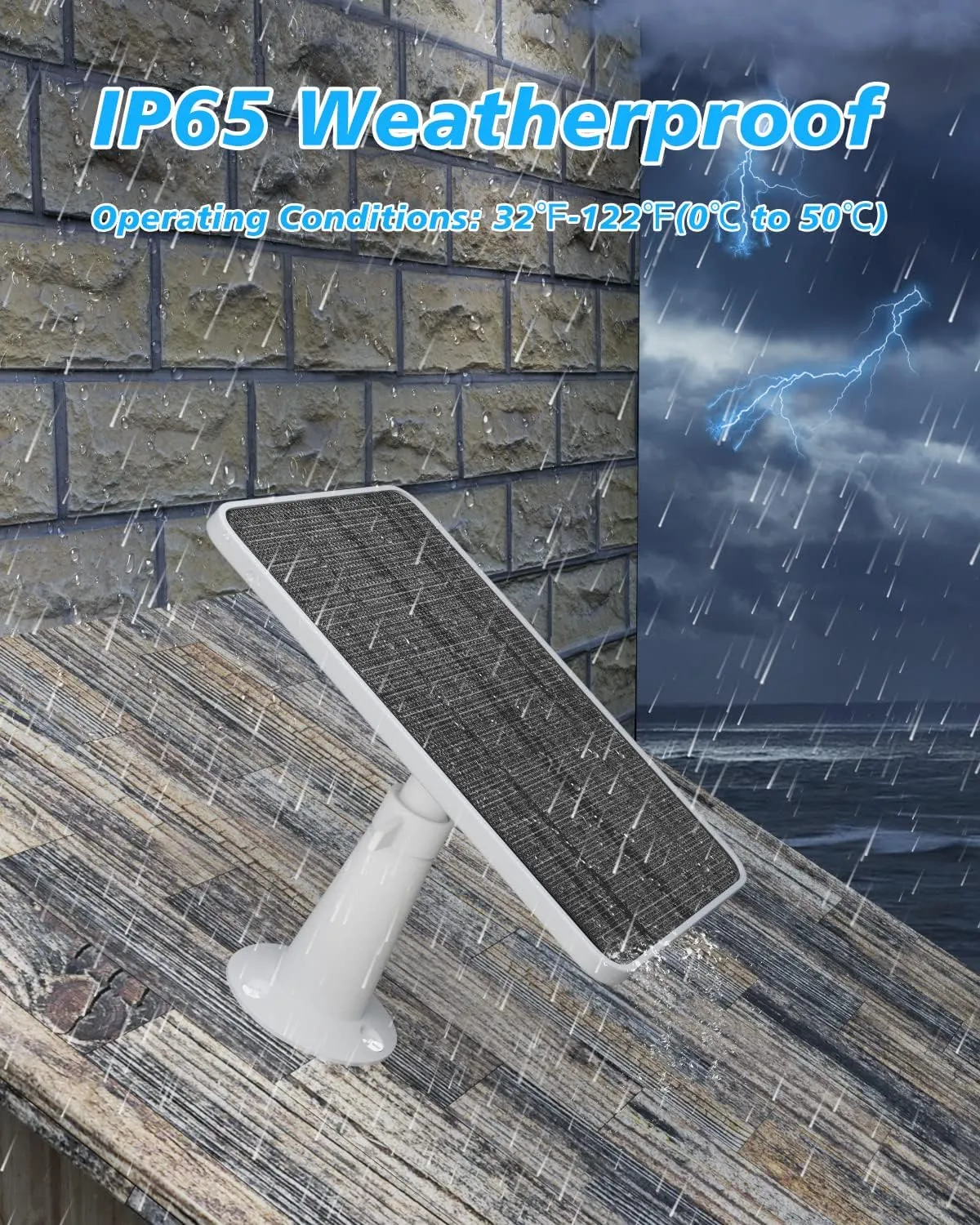 Solar Panel Charger Compatible with Arlo Pro 5S/Pro 4/Pro 3/Pro 3 Floodlight/Ultra/Ultra 2 Camera, 6V 4.5W Solar Panels Charging IP65 Weatherproof w/ 9.8ft Charging Cable Adjustable Wall Mount, 2 Pack