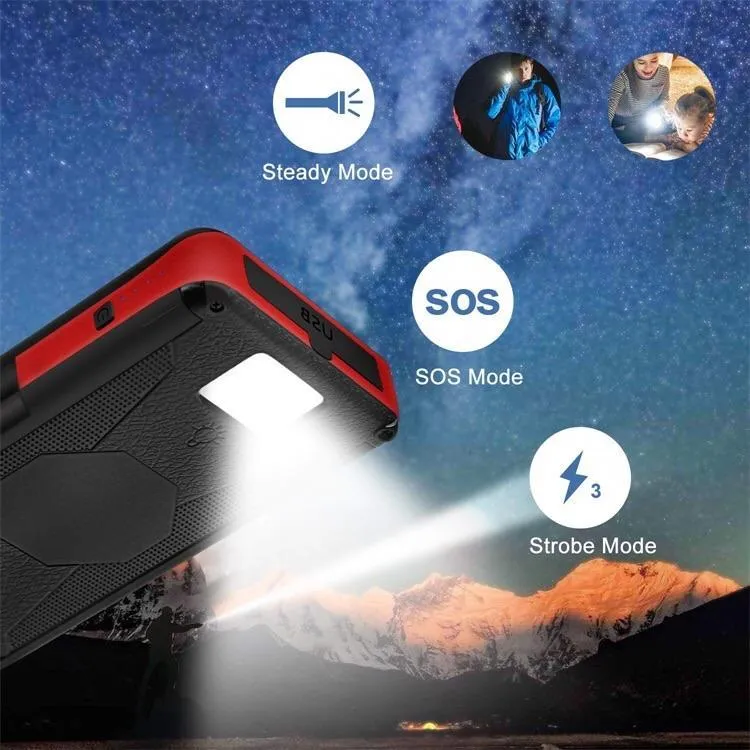 Solar Power Bank Waterproof wireless 30000mAh QI fastest charger 2 USB port with 3 and 5  pannels