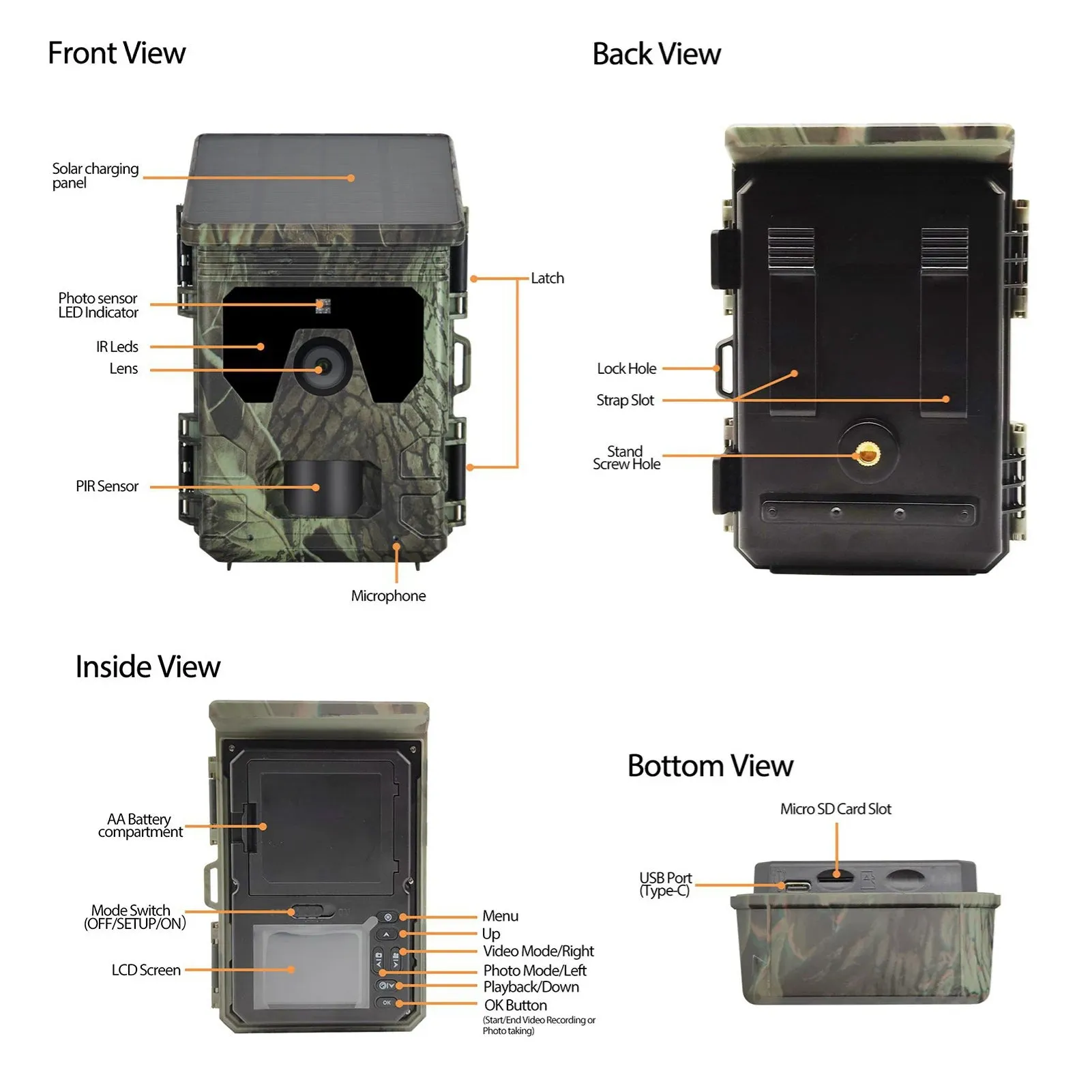 Solar Powered 4K Hunting Trail Camera