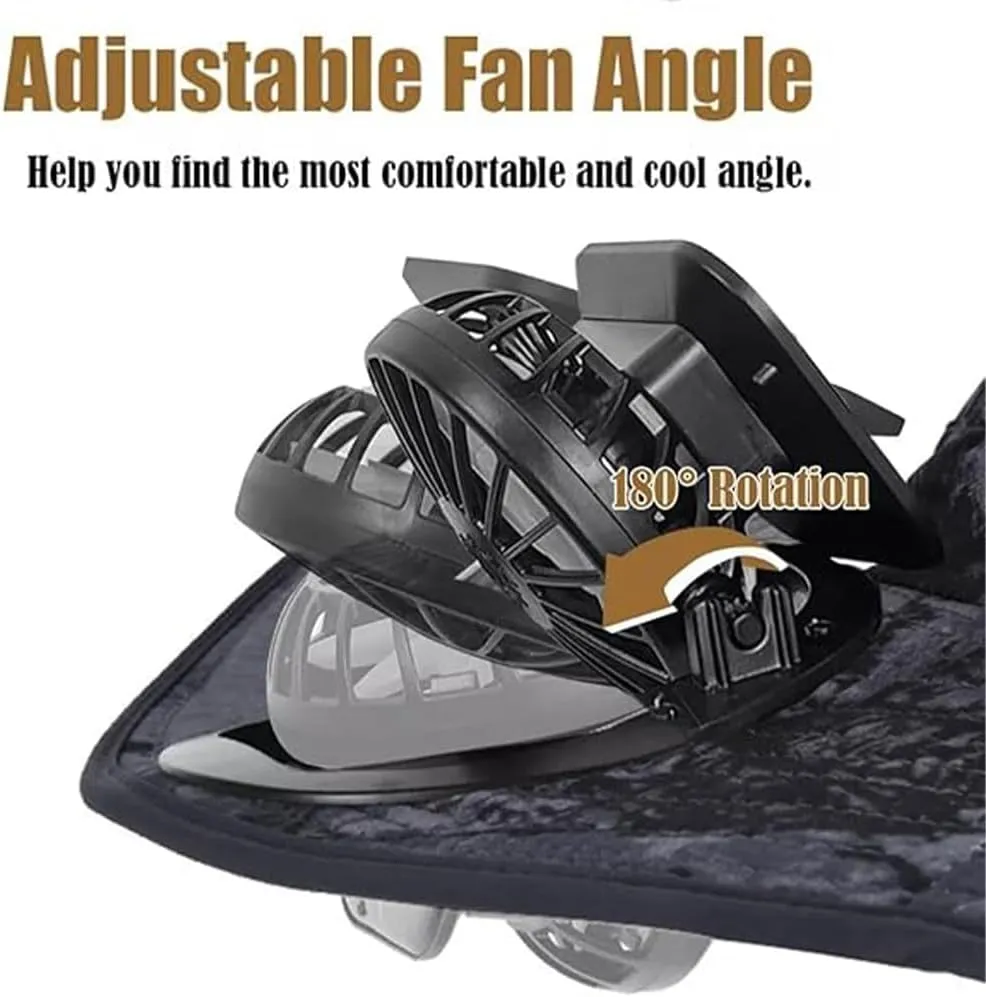 Solar Powered Fan Hat, Outdoor Wide Brim Sun Hat with USB Charging Includes 2 Solar 3 Speed Adjustable Fans
