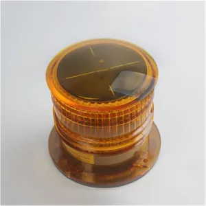 Solar Powered Marine Boat Navigation Light Round Warning Light for Pier Airport Dock Construction Use (Color : Blue) (Yellow)