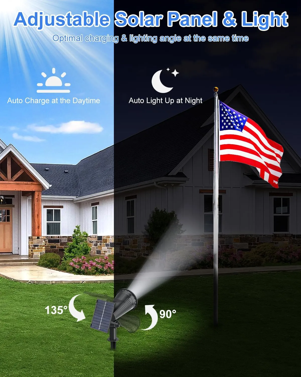 Solar Powered Spotlights Outdoor Waterproof Sunset Spot LED Lamp Ultra Bright for Tree, Flag, Lawn, Statue, Pool, Garden, House, Wall, Yard, Path Outdoor Landscape Uplighting 4 Pack Cool White