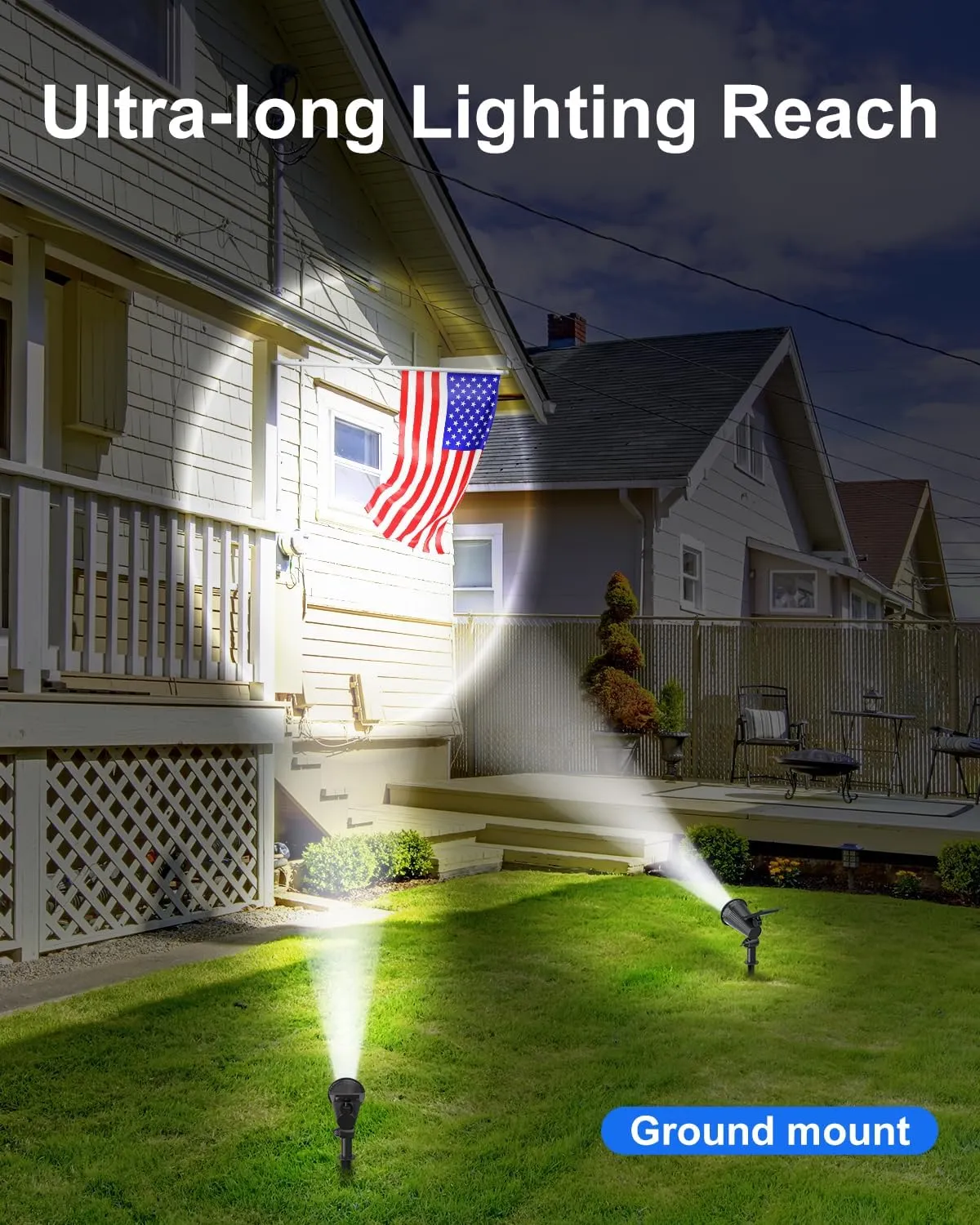 Solar Powered Spotlights Outdoor Waterproof Sunset Spot LED Lamp Ultra Bright for Tree, Flag, Lawn, Statue, Pool, Garden, House, Wall, Yard, Path Outdoor Landscape Uplighting 4 Pack Cool White