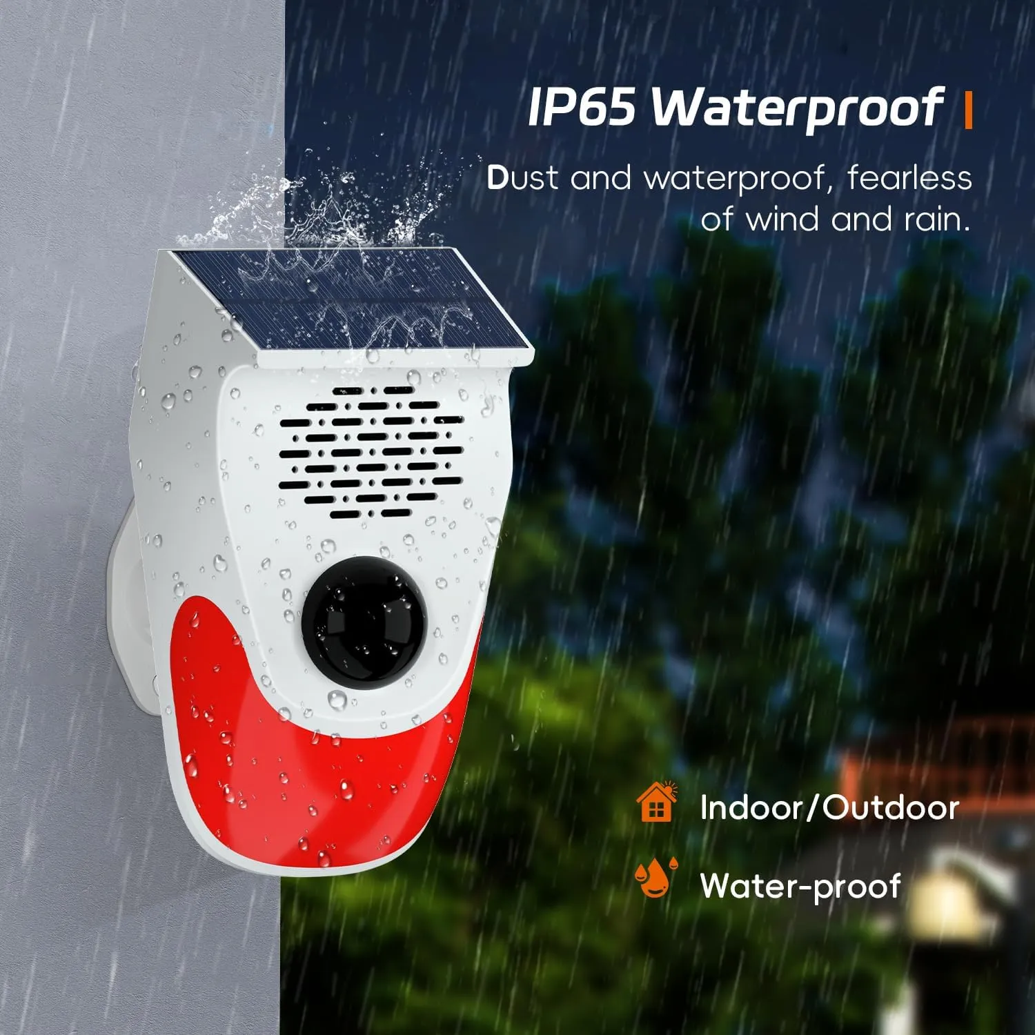 Solar Powered Voice Announcer Solar Infrared Human Body Detector High Decibel Sound and Light Alarm Decive with Three Operating Modes Adjustment