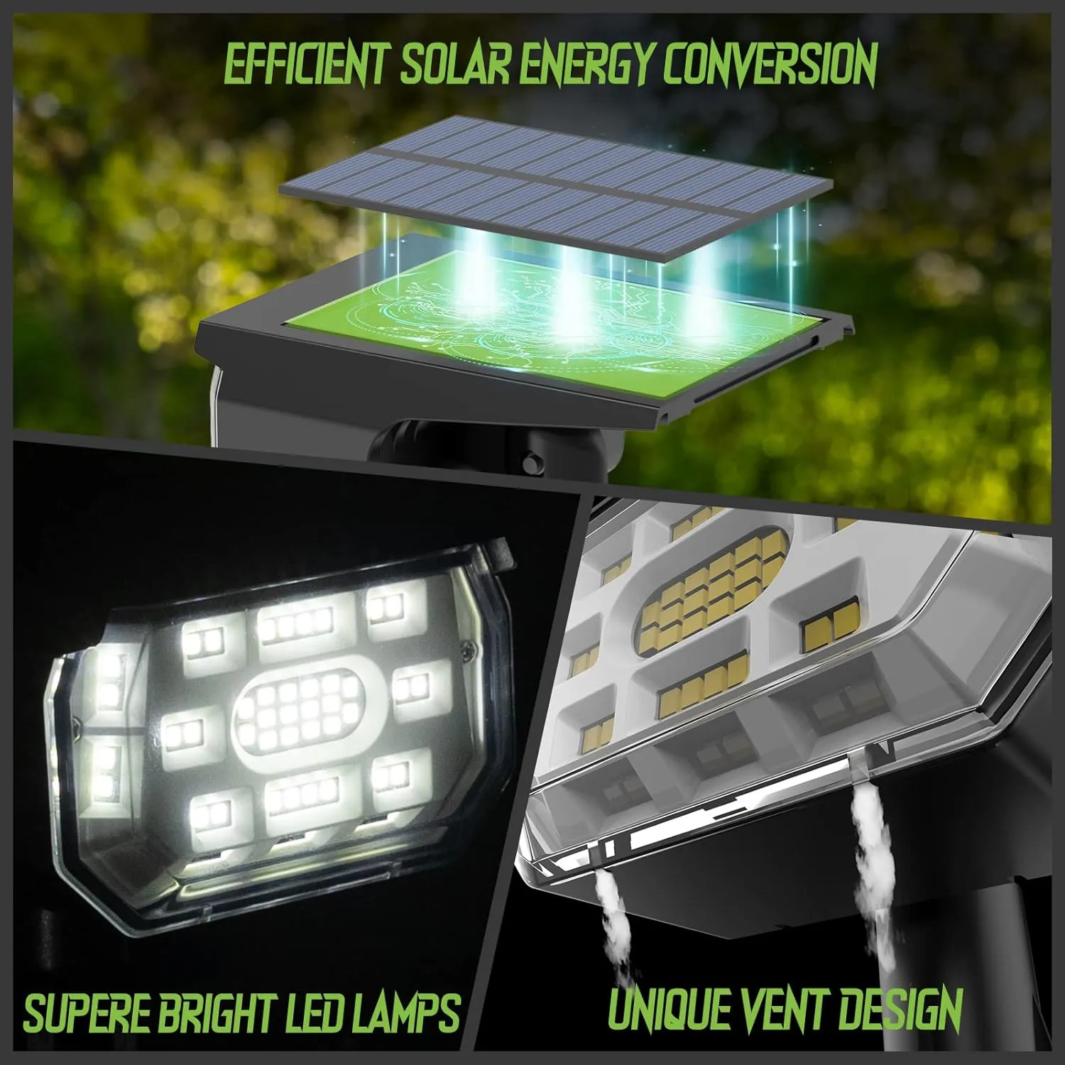 Solar Spot Lights Outdoor Landscape Lights, 50 LEDs Solar Spotlight Outdoor Auto On/Off with 3 Modes, LITLISFlY IP67 Solar Outdoor Lights Waterproof Garden Light, 2-in-1 Solar Spotlight for Yard,