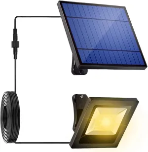 Solar Spot Lights Outdoor Waterproof with 16FT Extension Cable Dusk to Dawn LED Solar Spotlight 3000K Flood Light for Outside Wall, Garage, Yard, Patio, Landscape Lighting(Warm White)