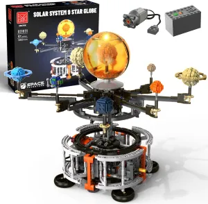 Solar System Building Set with Light, Rotatable STEM Educational Toys with 8 Planets, Space Toys for Home/School Science Learning, Birthday Gifts for Boys Girls Ages 6-12(1282pcs)