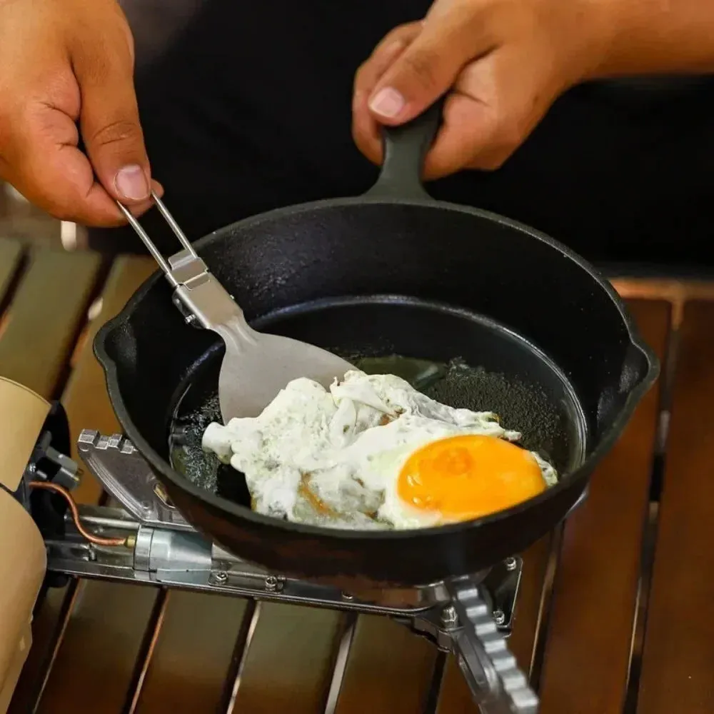 Spatula Shovel Ladle Tableware Stainless Steel Camping Cooking Utensils Foldable Lightweight Dinnerware Hiking Bushcraft Gadgets