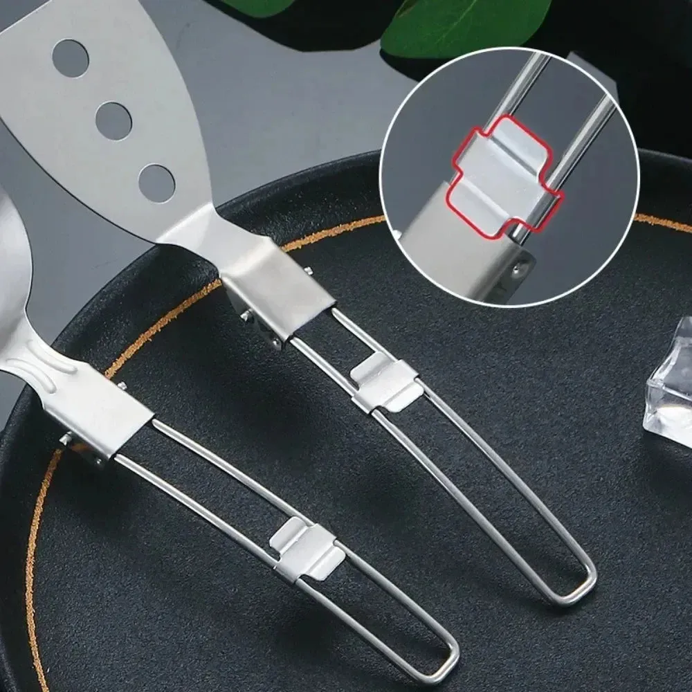 Spatula Shovel Ladle Tableware Stainless Steel Camping Cooking Utensils Foldable Lightweight Dinnerware Hiking Bushcraft Gadgets