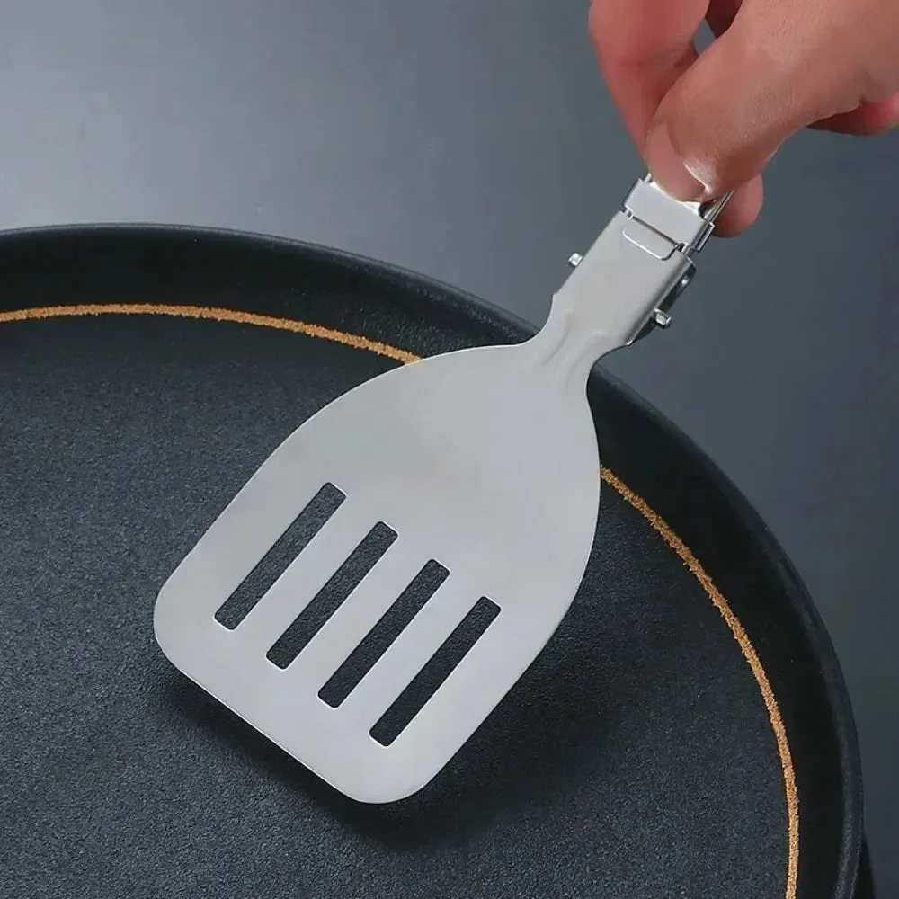 Spatula Shovel Ladle Tableware Stainless Steel Camping Cooking Utensils Foldable Lightweight Dinnerware Hiking Bushcraft Gadgets