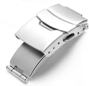Stainless Steel Buckle For Leather Metal Silicone Strap Clasp Double Press Safety 18/20/22/24mm Button Buckles Watch Accessories Table buckle