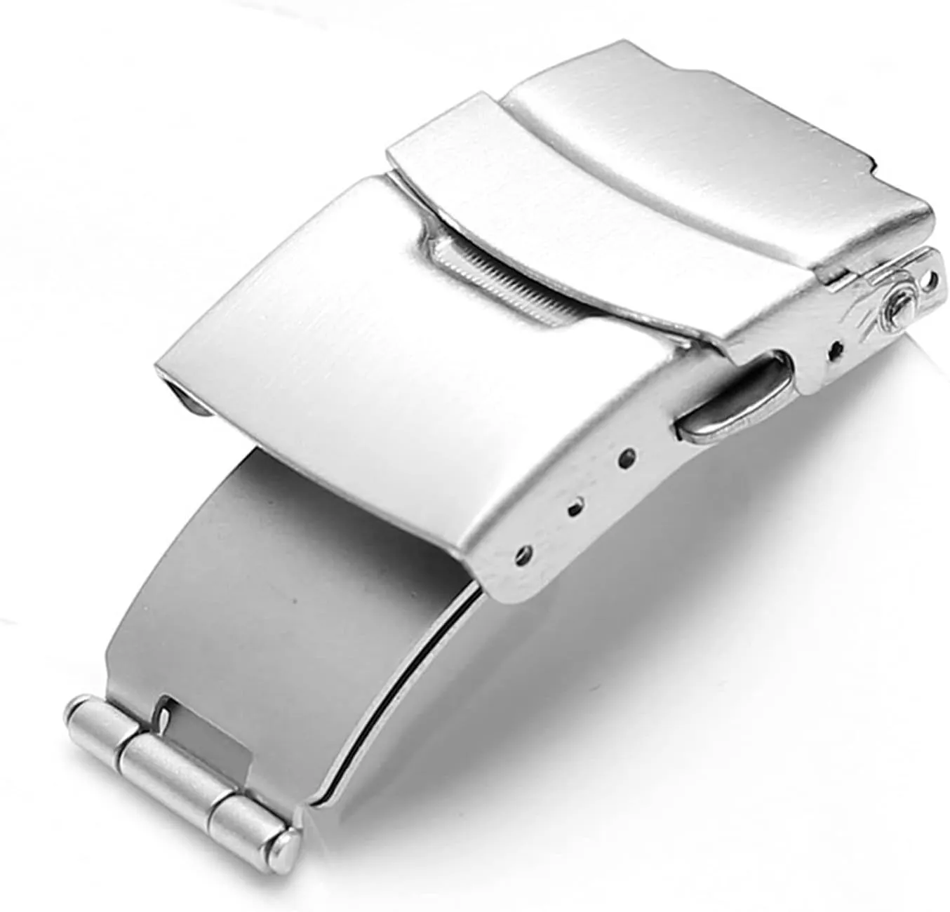 Stainless Steel Buckle For Leather Metal Silicone Strap Clasp Double Press Safety 18/20/22/24mm Button Buckles Watch Accessories Table buckle