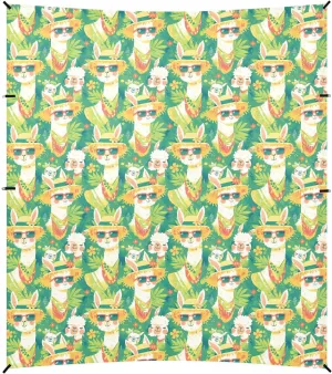 Summer Alpaca Green Fresh Beach Cabana UPF50  Protection Water-Resistant Sun Shelter with Sandbags and Shovel for Camping, Picnics, Backyard