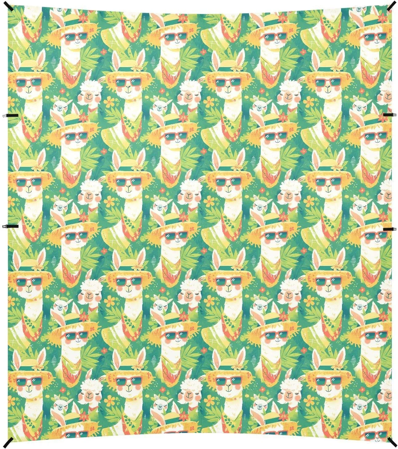 Summer Alpaca Green Fresh Beach Cabana UPF50  Protection Water-Resistant Sun Shelter with Sandbags and Shovel for Camping, Picnics, Backyard
