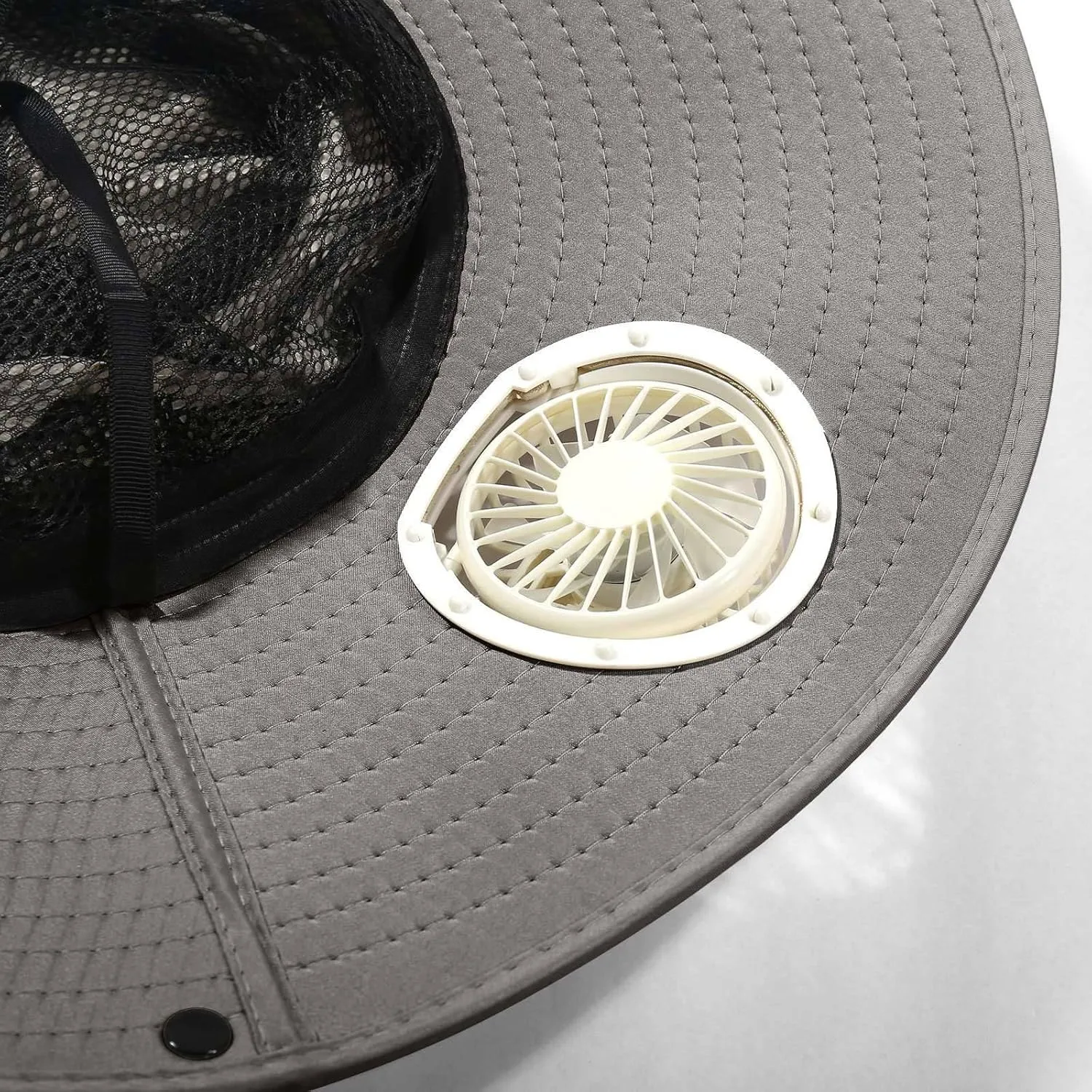 Sun Hat with Solar Powered Fans, Wide Brim Solar Fan Hat for Men, Removable & USB Charging UPF 50  Hats for Fishing
