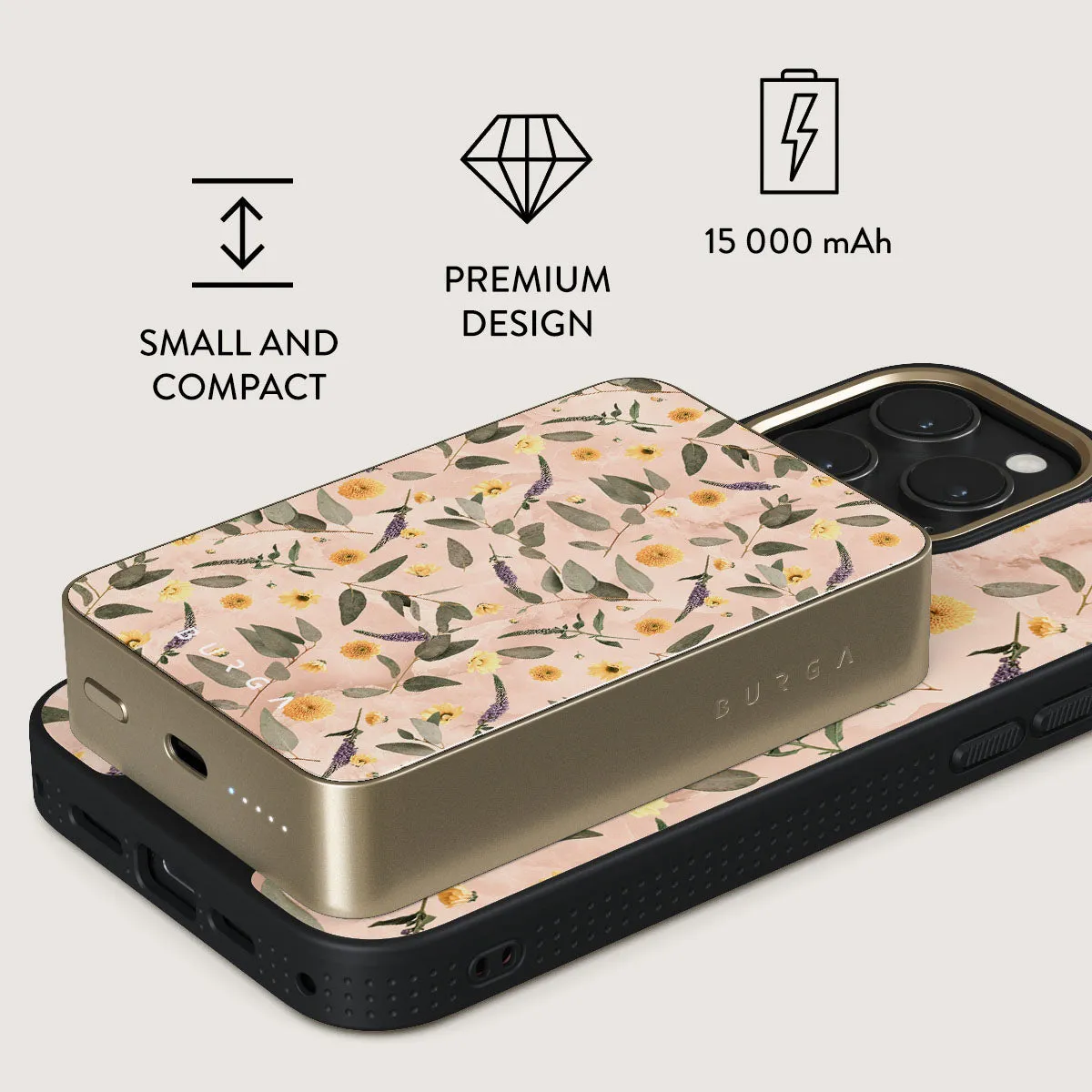 Sunday Brunch - Flowers Magnetic Power Bank