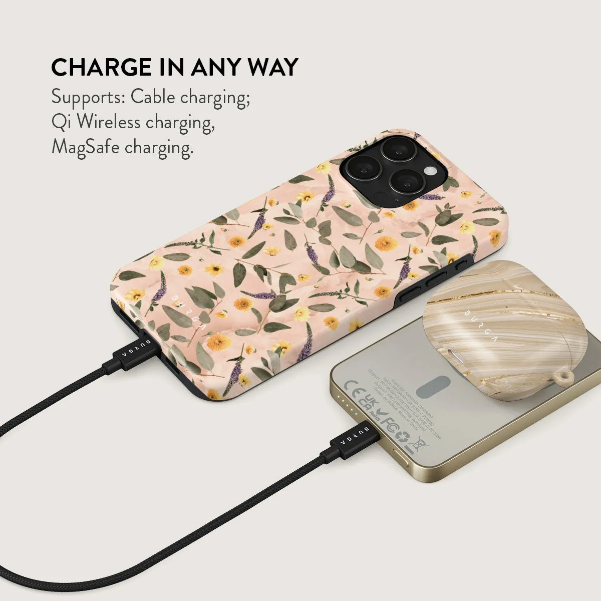 Sunday Brunch - Flowers Magnetic Power Bank