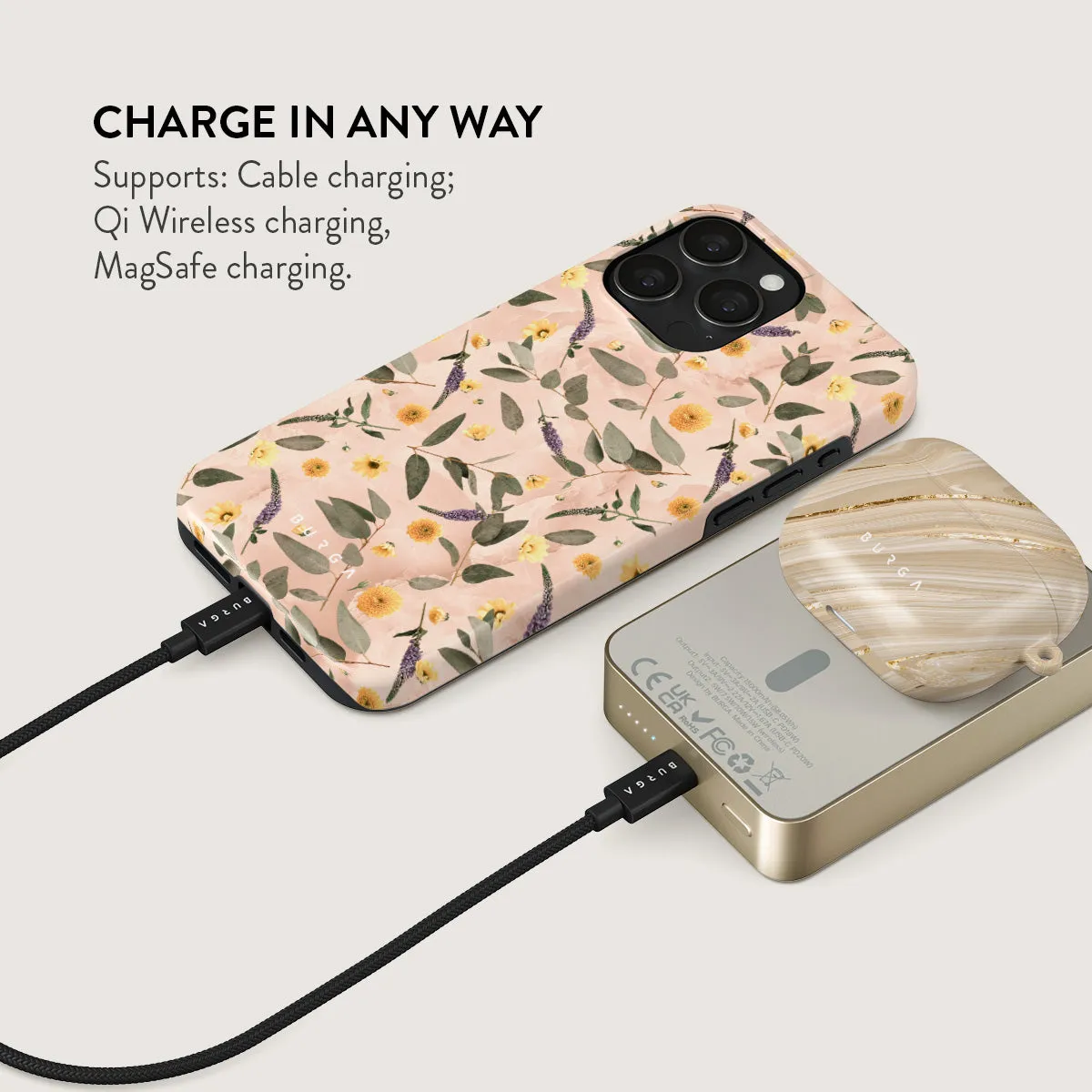 Sunday Brunch - Flowers Magnetic Power Bank