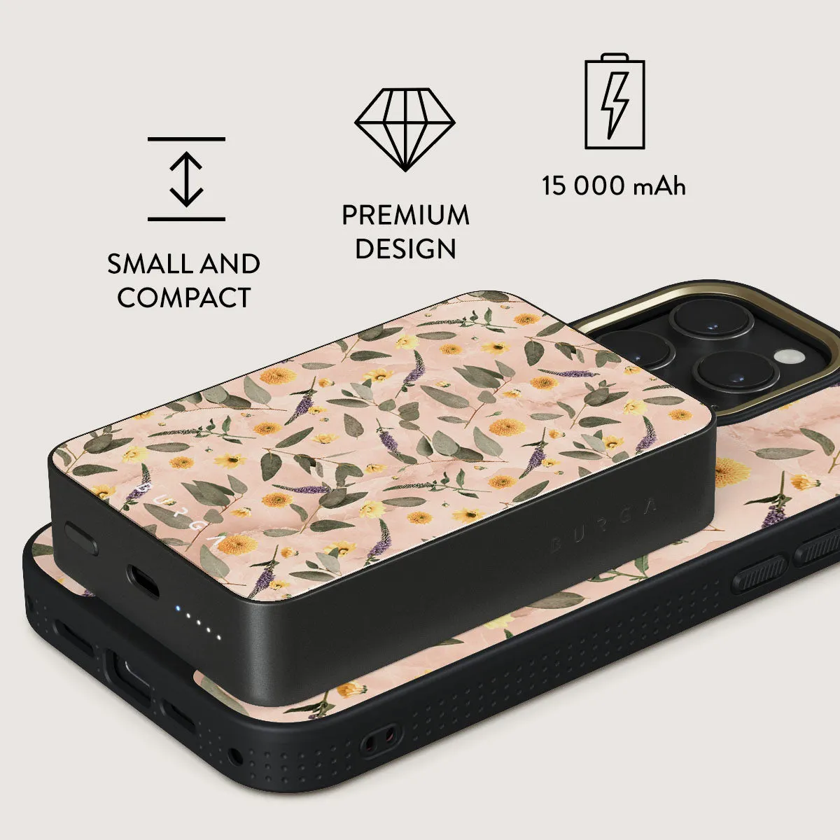 Sunday Brunch - Flowers Magnetic Power Bank