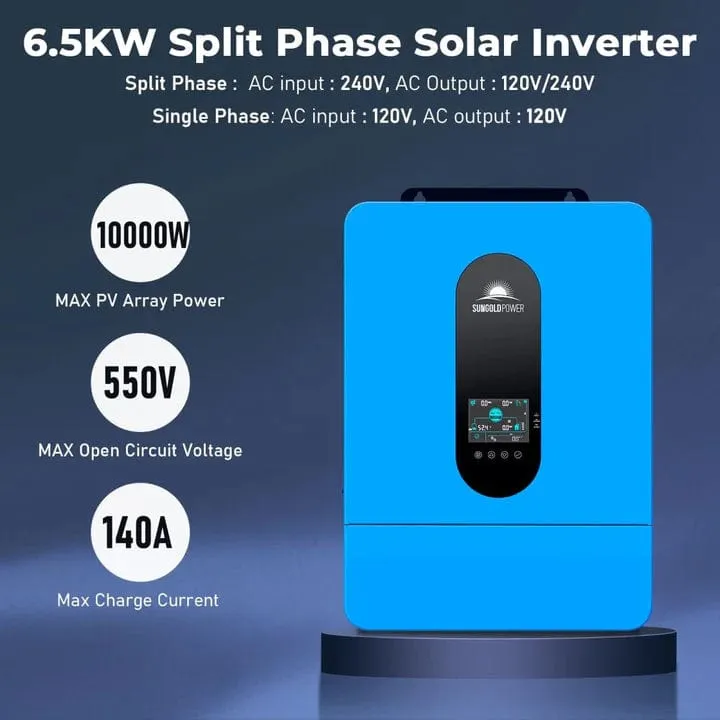 SunGoldPower SGM-6510M | 6500W Off-Grid Solar Kit | 48VDC | 120VAC