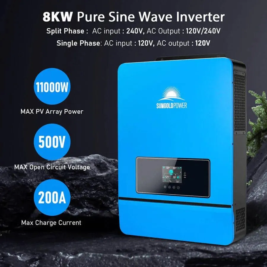SunGoldPower SGR-8K10E | 8000W Off-Grid Solar Kit | 48VDC | 120V/240V