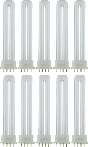 Sunlite PL13/E/SP30K/10PK 4-Pin Fluorescent 13W 3000K Warm White U Shaped PL CFL Twin Tube Plugin Light Bulbs with 2GX7 Base (10 Pack)