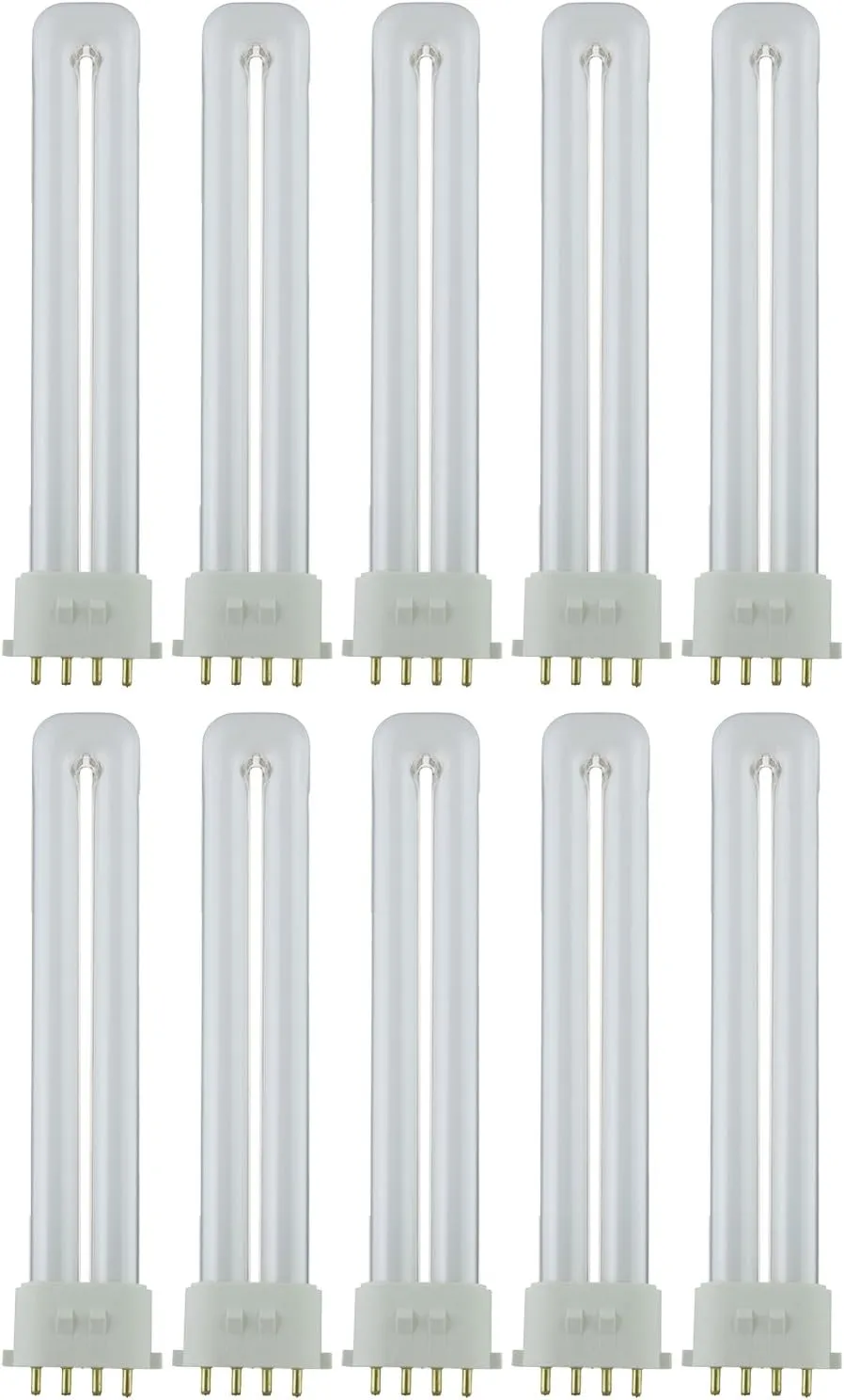 Sunlite PL13/E/SP30K/10PK 4-Pin Fluorescent 13W 3000K Warm White U Shaped PL CFL Twin Tube Plugin Light Bulbs with 2GX7 Base (10 Pack)