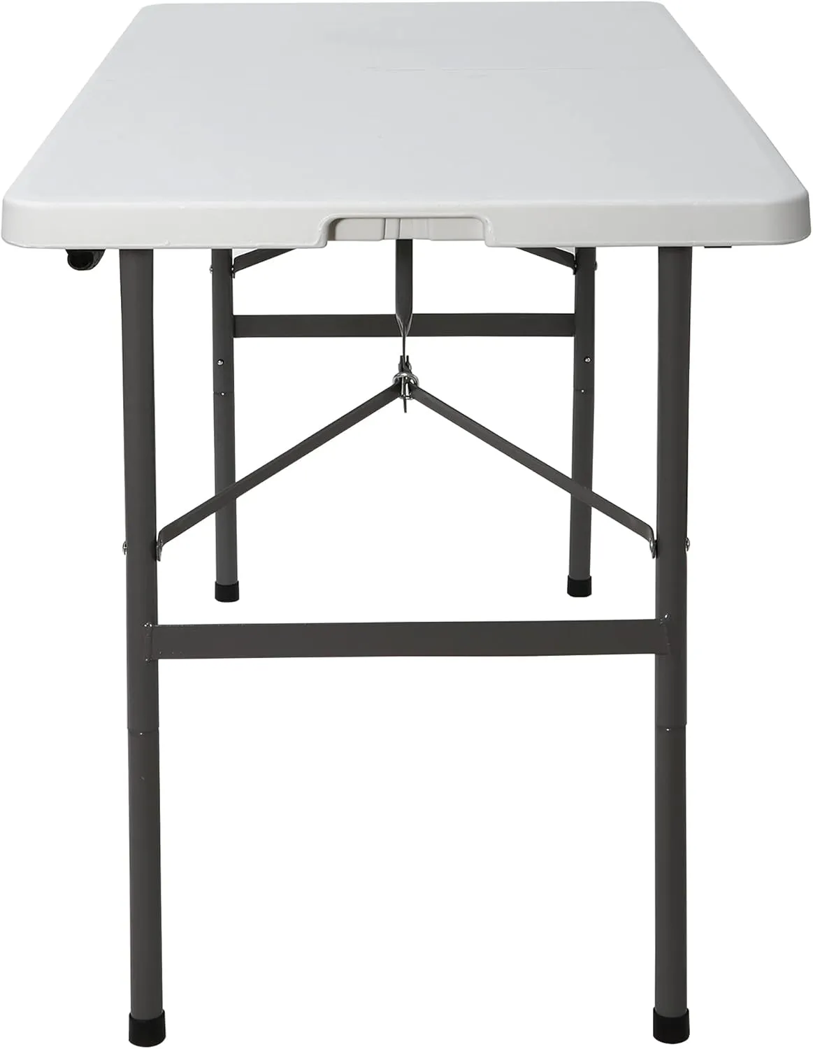 SUPER DEAL Portable 4 Foot Plastic Folding Table, Small Indoor Outdoor Heavy Duty Fold-in-Half Picnic Party Camping Barbecues Table with Carrying Handle, White
