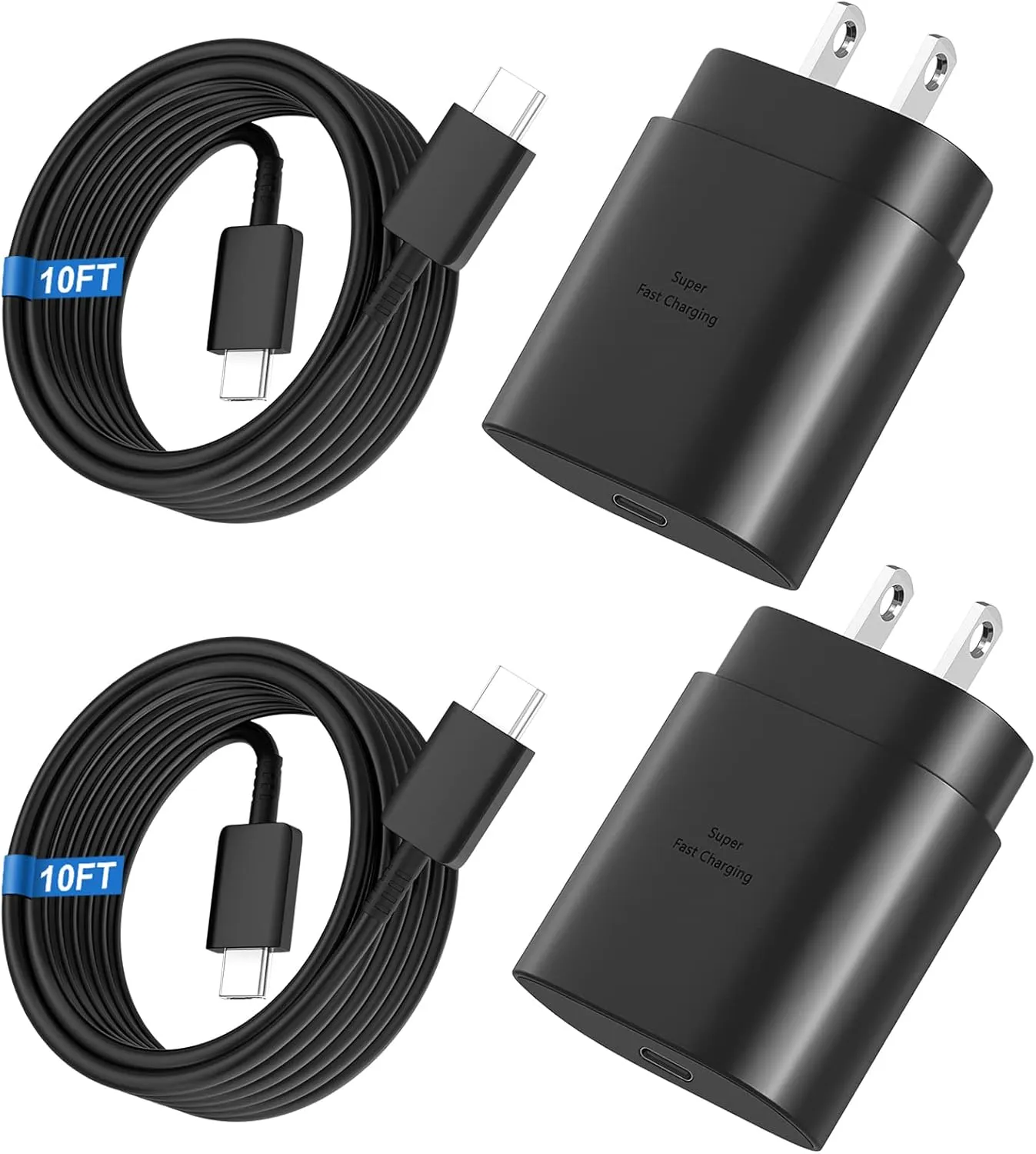 Super Fast Charger Type C, 25W USB C Wall Charger Fast Charging for Samsung Galaxy S25 Ultra/S25/S25 /S24 /S24 Ultra/S24/S24 /S23 Ultra/S22 Ultra/S21 with 10FT Long Android Type C Charger Cable 2Pack