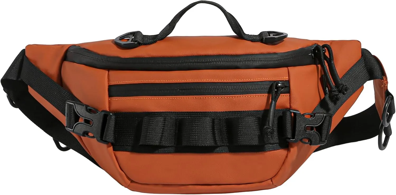 Tactical Fanny Pack for Men Women Military Waist Bag Molle Utility Hip Belt Pouch Crossbody Bags Bumbag for Cycling Hiking Walking Fishing Orange
