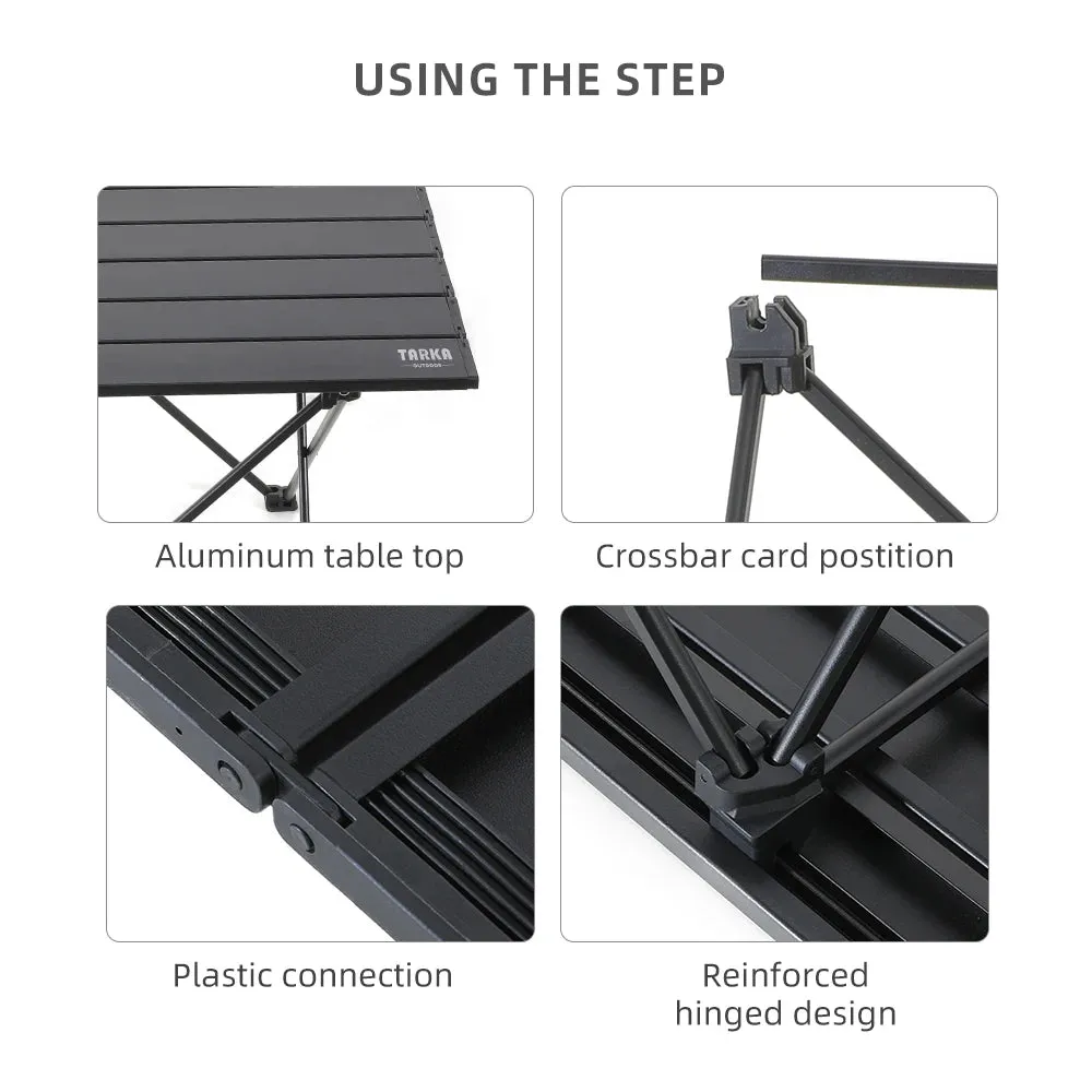 TARKA Outdoor Camping Folding Table – Portable Aluminium Desk for Picnic, BBQ & Travel