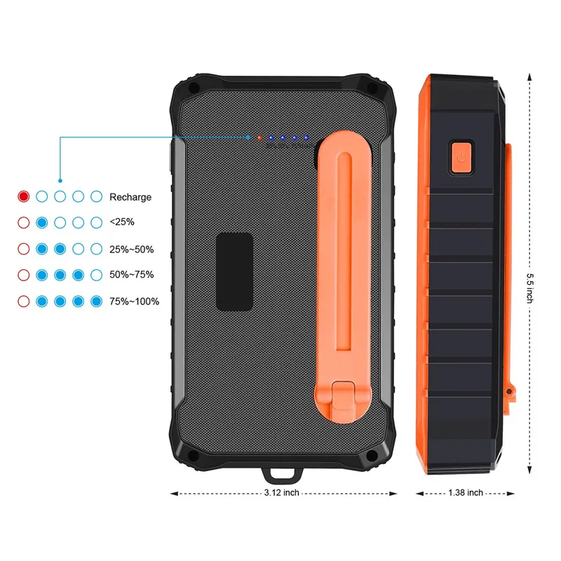 TERRACELL - 12000mAh Solar Power Bank