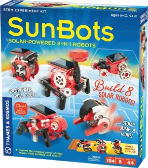 Thames & Kosmos SunBots: Solar-Powered 8-in-1 Robots STEM Experiment Kit | Build 8 Cool Solar-Powered Robots | No Batteries Required | Learn About Solar Energy & Technology | Solar Panel Included