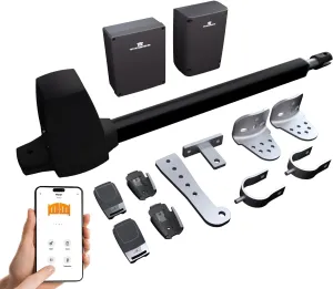 TMT Beagle Single Automatic Gate Opener Up to 16ft and 800lb Heavy Duty Swing Gate, Gate Opener with Remote Control Kit, Electric Gate Openers for Driveway with Powerful Motor (APP Compatible)