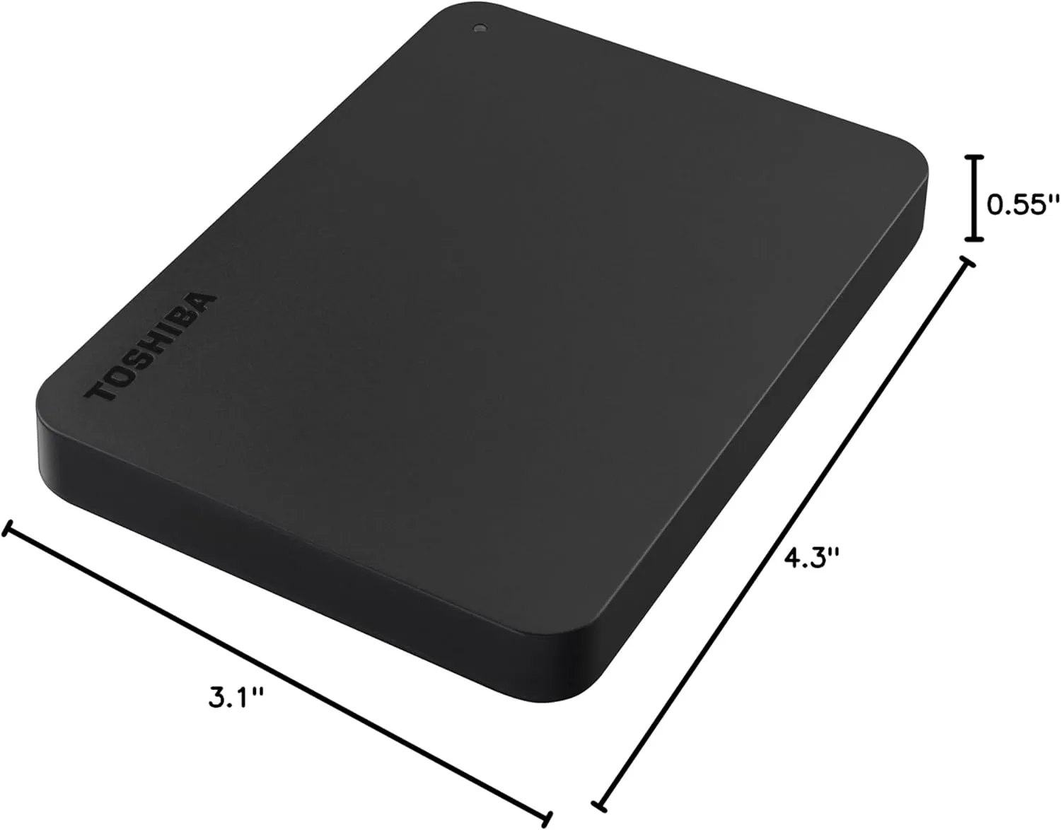 Toshiba Canvio Basics 2TB Portable External Hard Drive USB 3.0, Black - HDTB420XK3AA