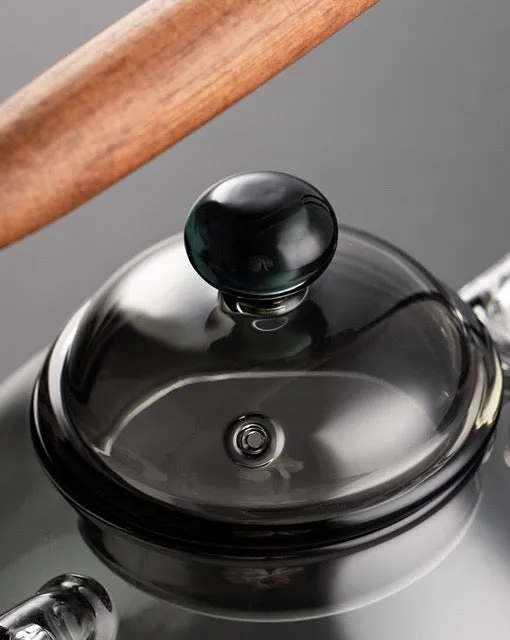 Toshiro | Smoky Gray Heat-resistant Glass Tea Kettle & Cup
