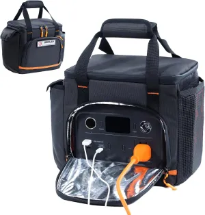 Travel Carrying Case Compatible with Jackery Explorer 300/240/160, Portable Power Station Storage Case with Water- proof Bottom and Front Pockets for Jackery Accessories Solar Generator