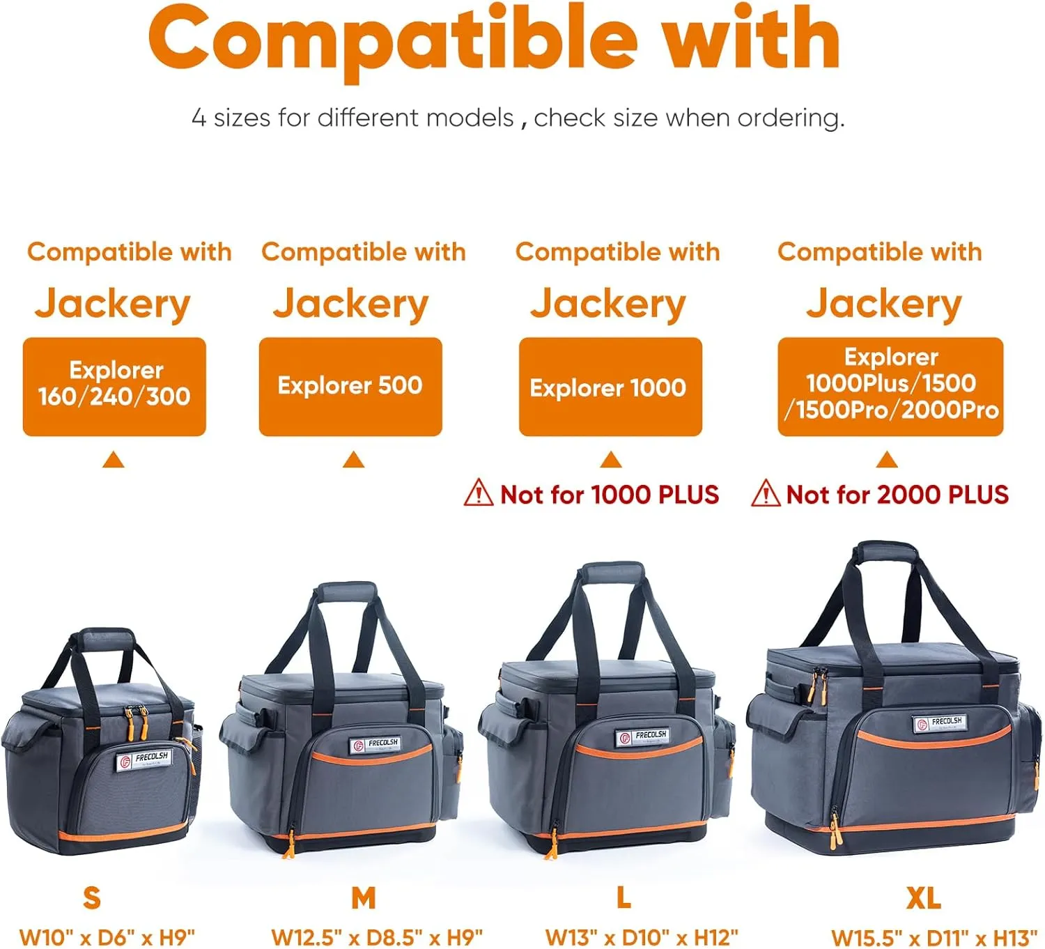 Travel Carrying Case Compatible with Jackery Explorer 300/240/160, Portable Power Station Storage Case with Water- proof Bottom and Front Pockets for Jackery Accessories Solar Generator