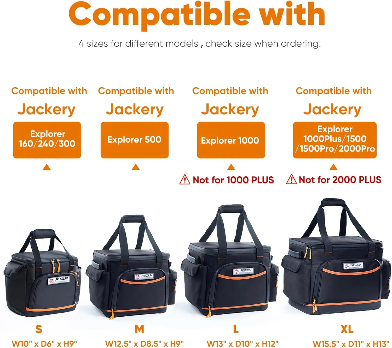 Travel Carrying Case Compatible with Jackery Explorer 300/240/160, Portable Power Station Storage Case with Water- proof Bottom and Front Pockets for Jackery Accessories Solar Generator