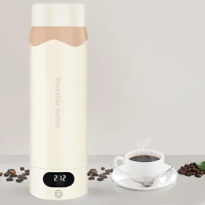 Travel Electric Kettle Portable Mini Kettle, 316 Stainless Steel Vacuum 16.91Oz/500mL, Small Hot Water Boiler with 4 Temperature,Fast Boiling water with Auto Shut-Off and Boil Dry Protection