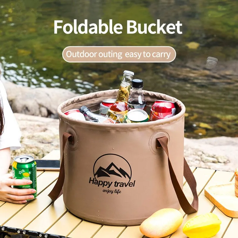 Travel Steep discount Barbecue Folding Bucket Camping Portable Ready-made selection Picnic Storage Bucket Foot Outdoor Fishing Multi-functional Bucket Bucket