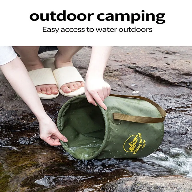 Travel Steep discount Barbecue Folding Bucket Camping Portable Ready-made selection Picnic Storage Bucket Foot Outdoor Fishing Multi-functional Bucket Bucket