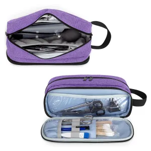 Trunab Stethoscope Carrying Case Hold 2 Stethoscopes or BP Cuffs, Compatible with 3M Littmann/MDF/ADC, Medical Case with Extra Pocket for Nurse Accessories, Essentials for Nurses, Doctors, Purple