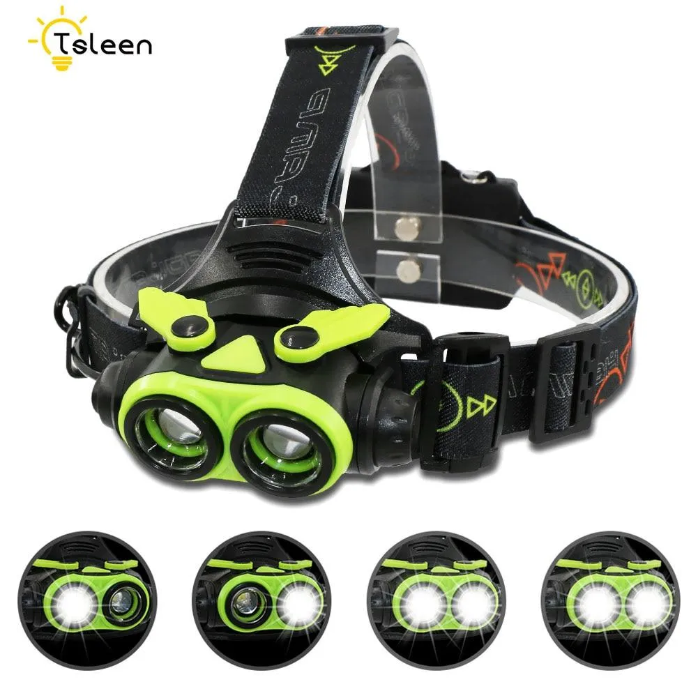 TSLEEN Cree LED Headlamp Headlight Waterproof Flashlight Outdoor Camping Head Light Lamp Torch Lantern  3xAA or 2x18650 Battery